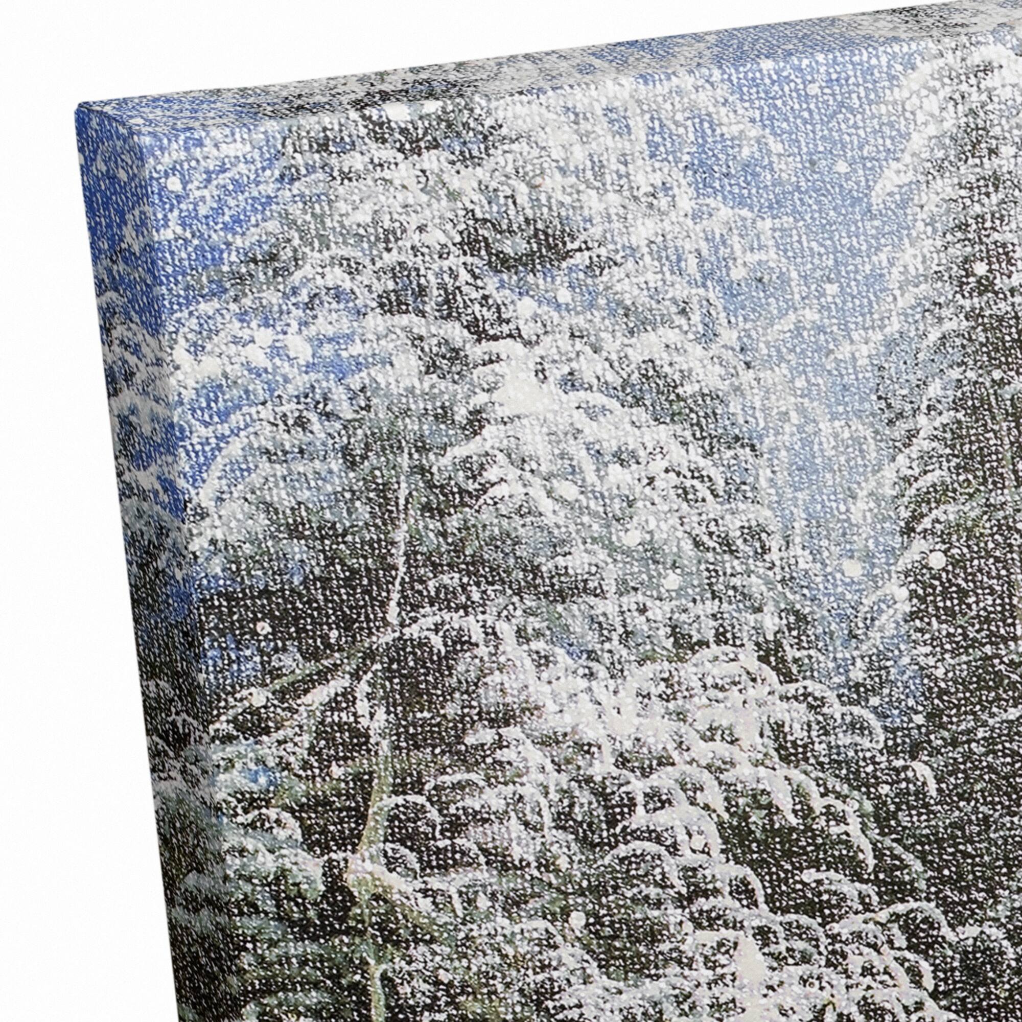 Snowy Christmas Landscape Canvas Wall Art